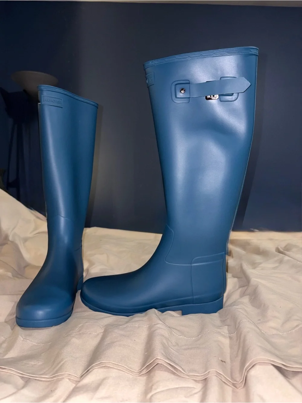 Hunter Original Refined Tall Rain Boots Women’s Size 9 Rock Pool Blue NIB